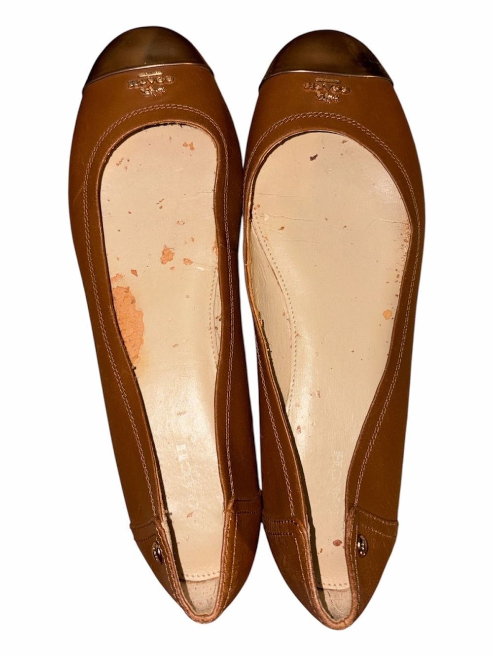 Coach Chelsea Ballet Flats 9.5 Saddle/Brass *CALLOUT - Picture 3 of 6